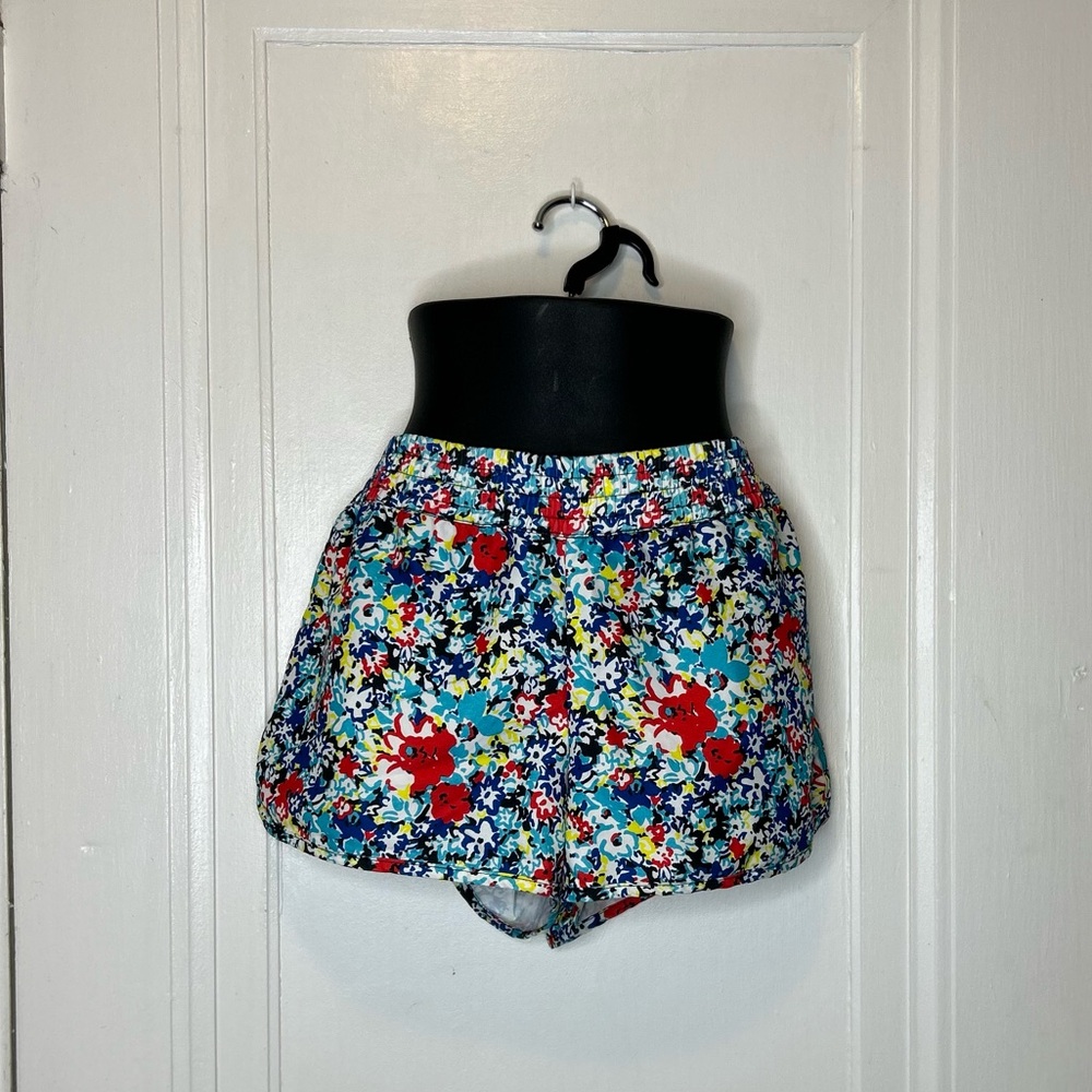 Old Navy Women's Floral Athletic Board Shorts - Red, Blue, White